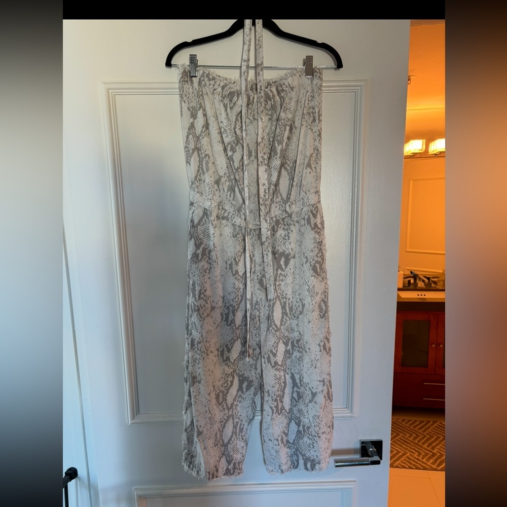 Vintage Havana Snake Print Cropped Jumpsuit